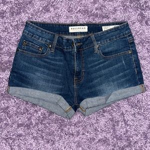 bullhead denim co. dark wash denim shorts